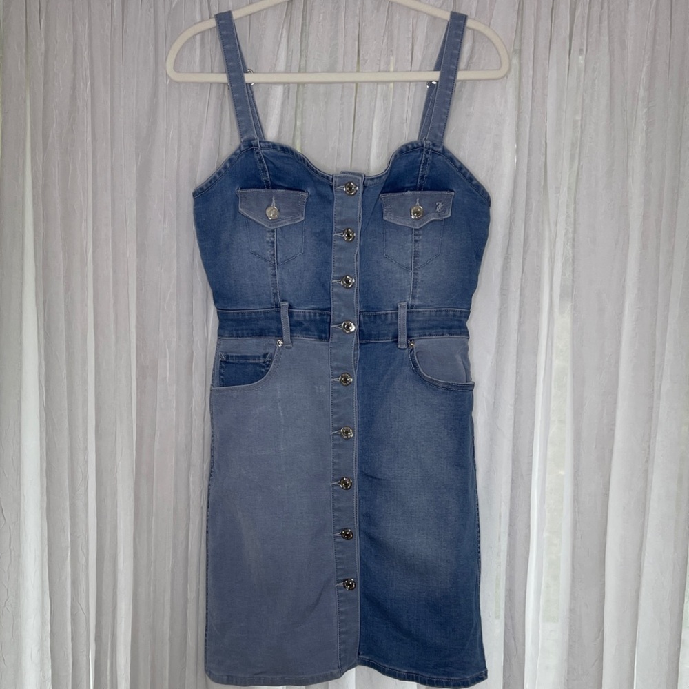 Juicy Couture Two-Tone Denim Mini Dress